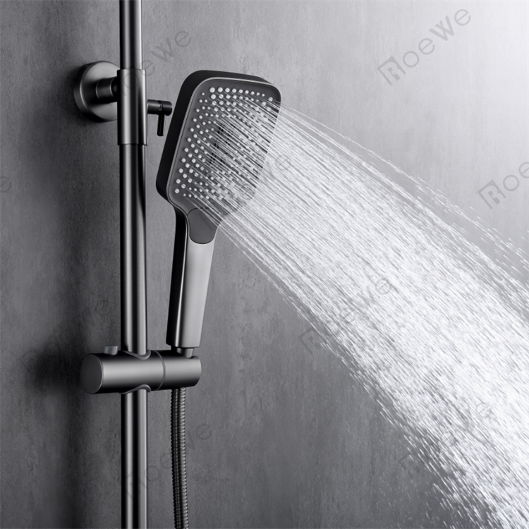 Matt grey shower tap set Marangyang banyo overhead rain shower system