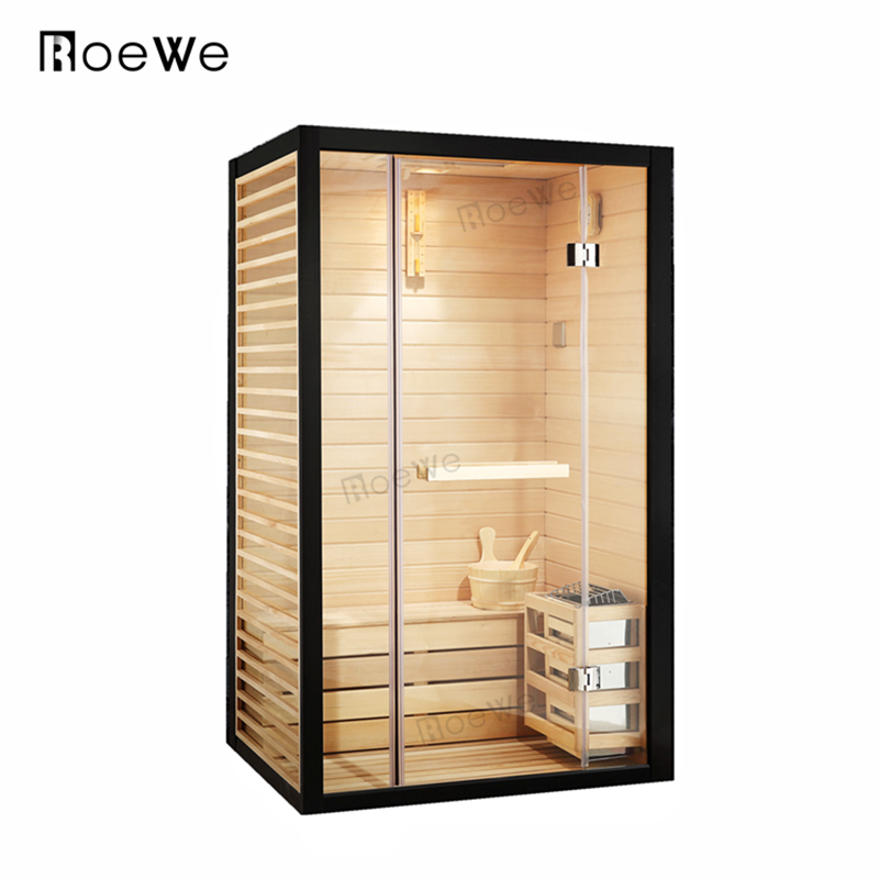 Mini sauna de vidrio templado, sala de vapor, cabina de sauna seca para el hogar