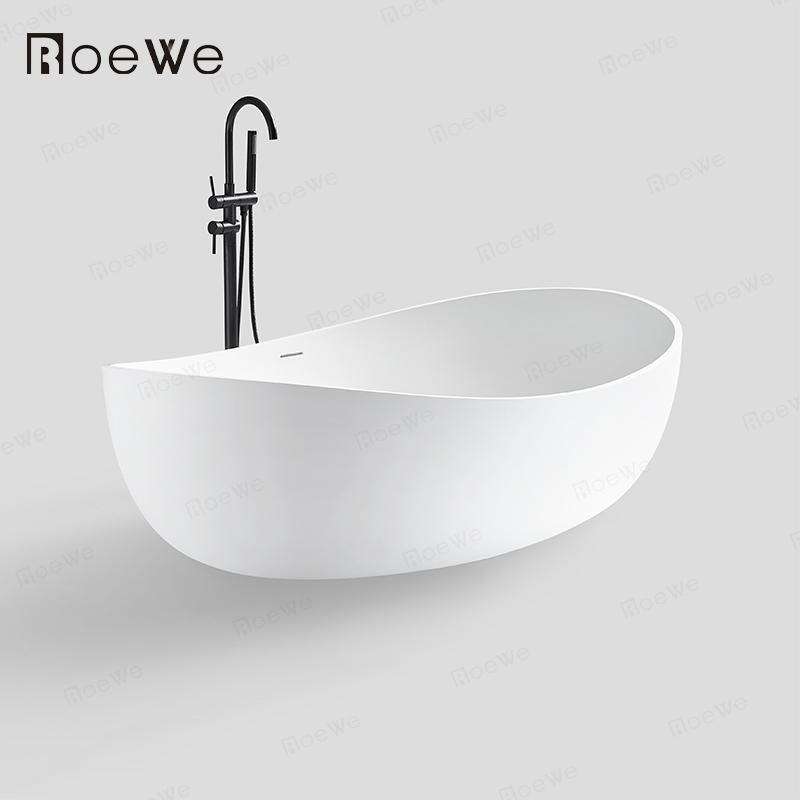 black color composite stone bathtub factory price stand alone bathtub