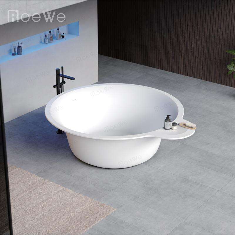 round bathtub resin stone solid surface freestanding tubs large bathtubs 82.56”