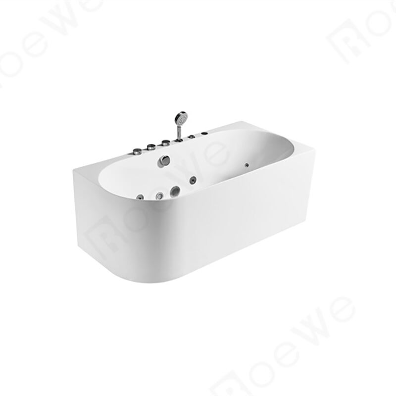 Manufacturer 2 side skirts bathtub corner whirlpool in white