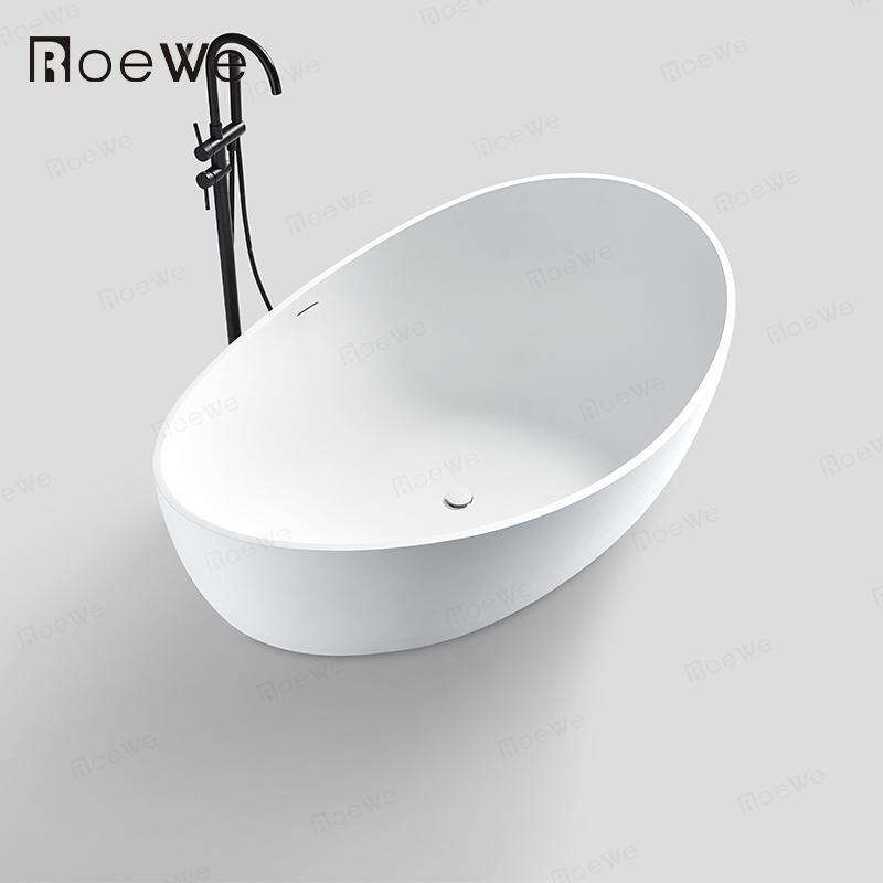 black color composite stone bathtub factory price stand alone bathtub