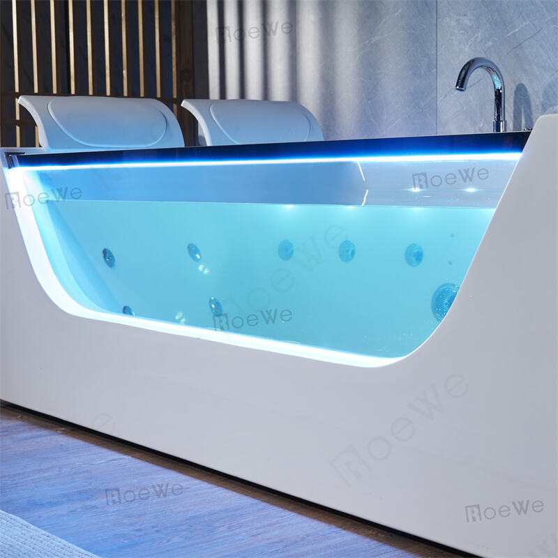 Jakuzi 2 people hot tubs with front glass hydromassage bathtub