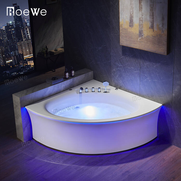 Roewebath hydro spa massage jacuzi corner whirlpool bathtub
