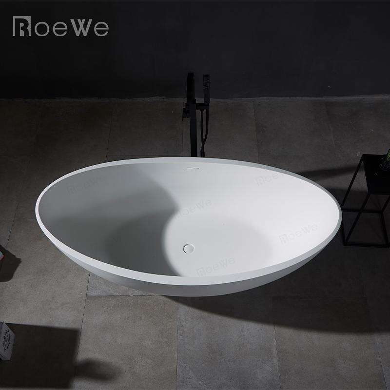 Badewanne en forme de lune de baignoire en pierre artificielle standard d'hôtel cinq étoiles