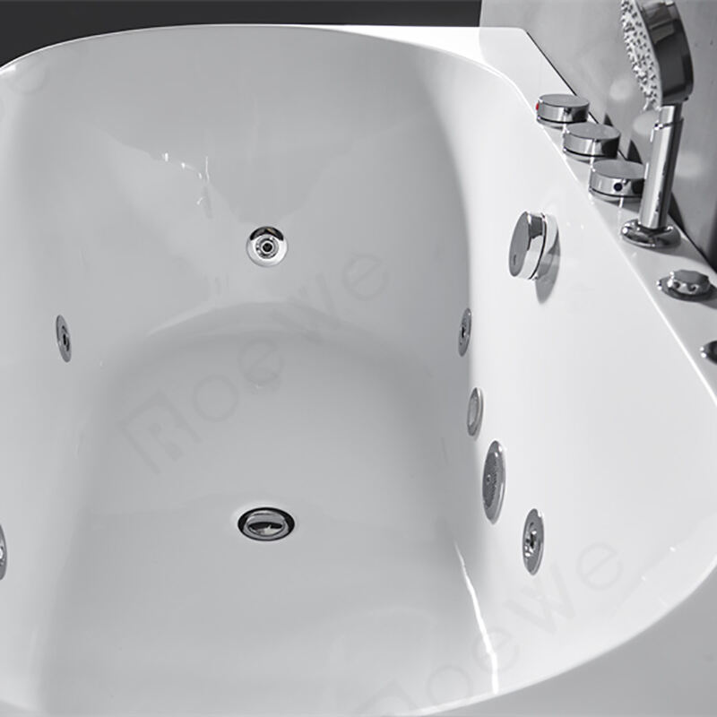Fabrikant 2 zijskirts badkuip hoek whirlpool in wit