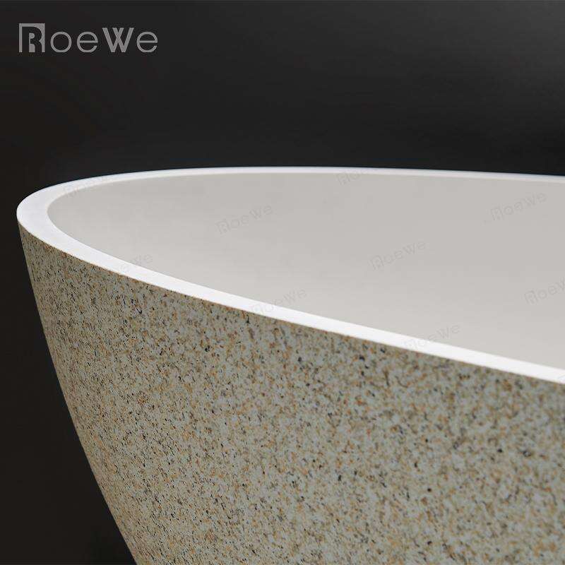 ванна з адліванага мармуру з каменнай паверхні для кватэры і гасцінічнай ваннай пакоі