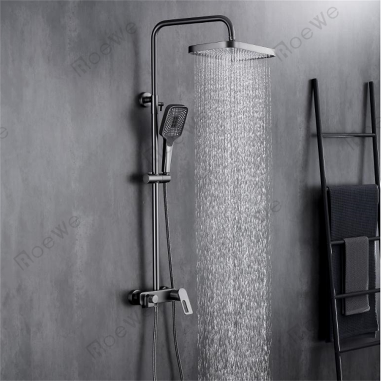 Matt grey shower tap set Marangyang banyo overhead rain shower system