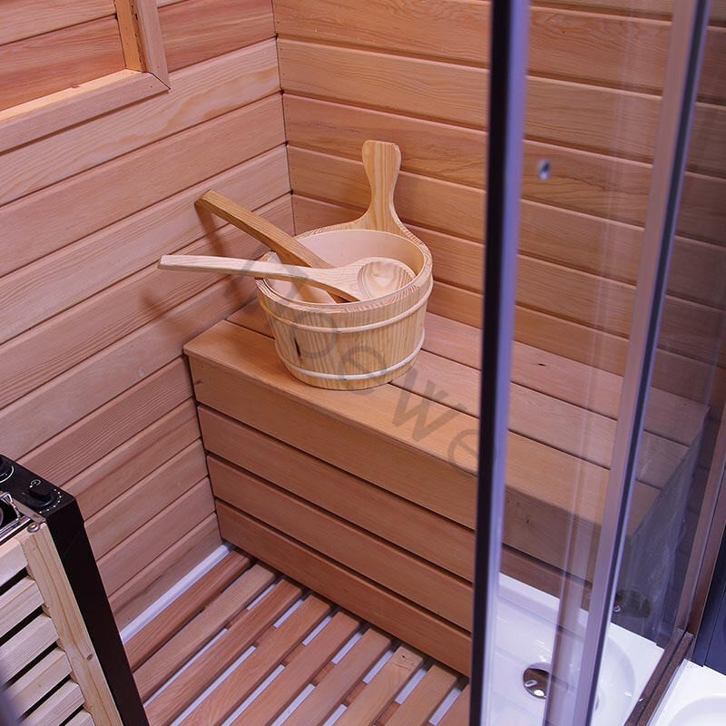 Saunas un tvaika dušas kombinācija sauna tvaika pirts sārta vanna