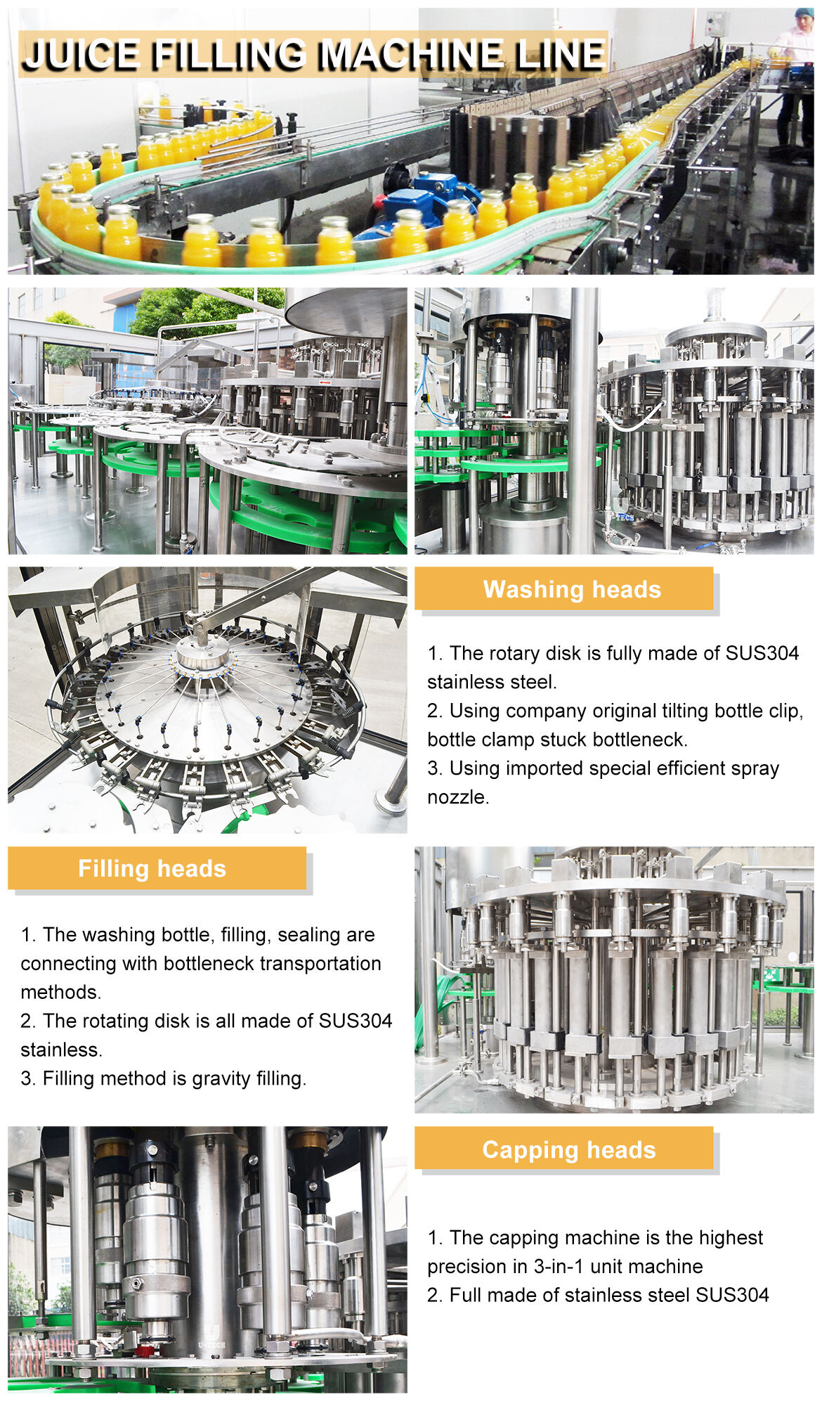 Automatic small scale bottle milk coconut water natural apple fruit juice filling machine production line price factory