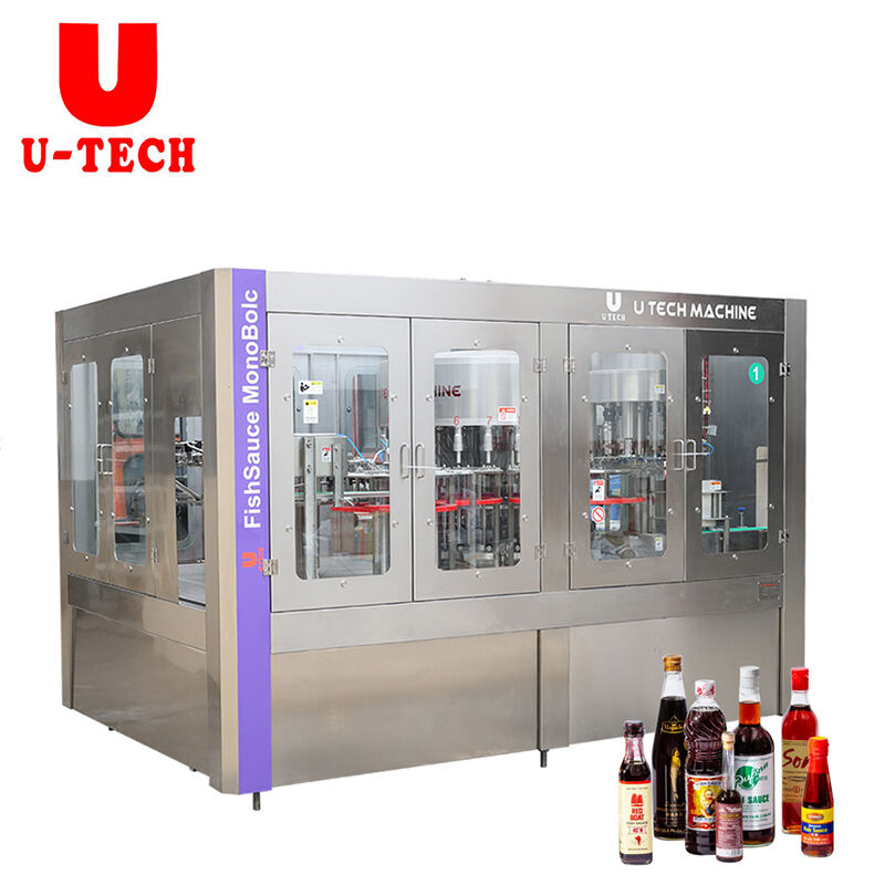 Automatic 3 in 1 plastic bottle fish sauce filling machine