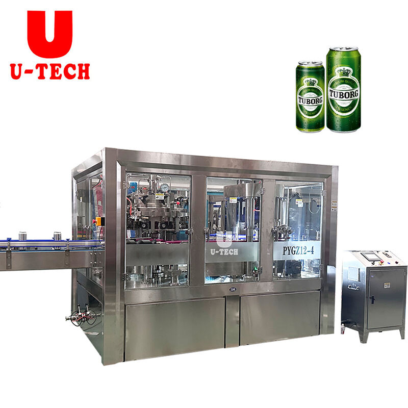 Beer tin can filling seaming machine