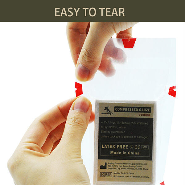 Gasas comprimidas con textura altamente absorbentes y estériles para el cuidado de heridas