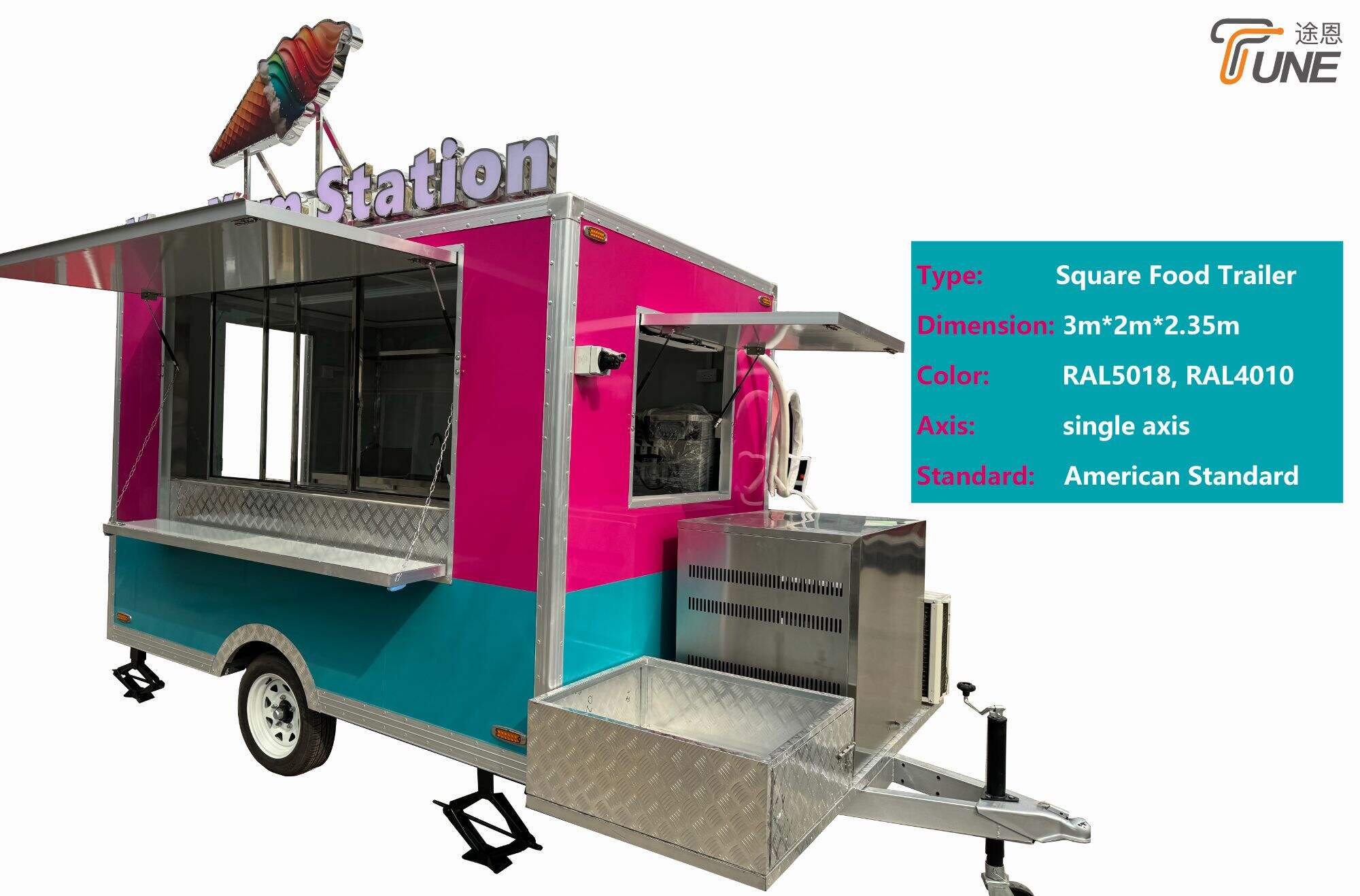TUNE new product released: candy color 3m square trailer