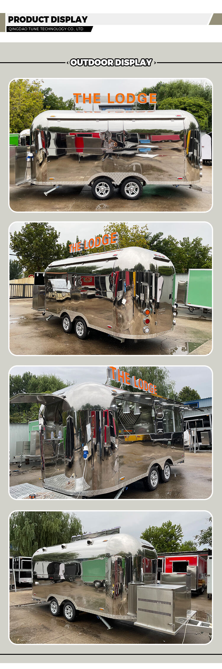 Tune Mobile Fast Food Truck Catering Trailers Airstream Food Cart Food Trailer Fully Equipped manufacture