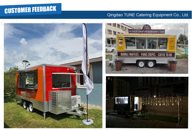 TUNE Trailer Street Food Vending Cart Icecream Trolley Ice Cream Food Truck for Fast Food factory