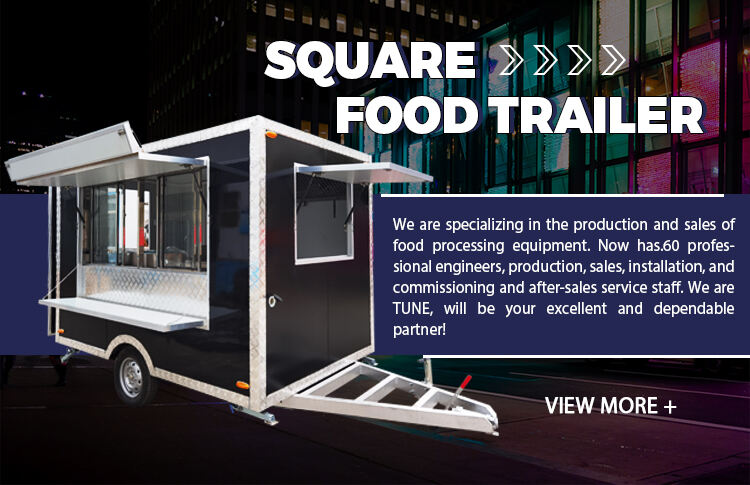 TUNE Black Customized Food Trailer/Coffee Food Truck with Baking Equipment/ Pizza Hamburger Camper Cart factory