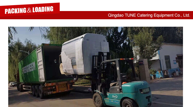 TUNE Mobile Food Cart Refrigerator Trailer with Frozen Yogurt Machine China Factory details