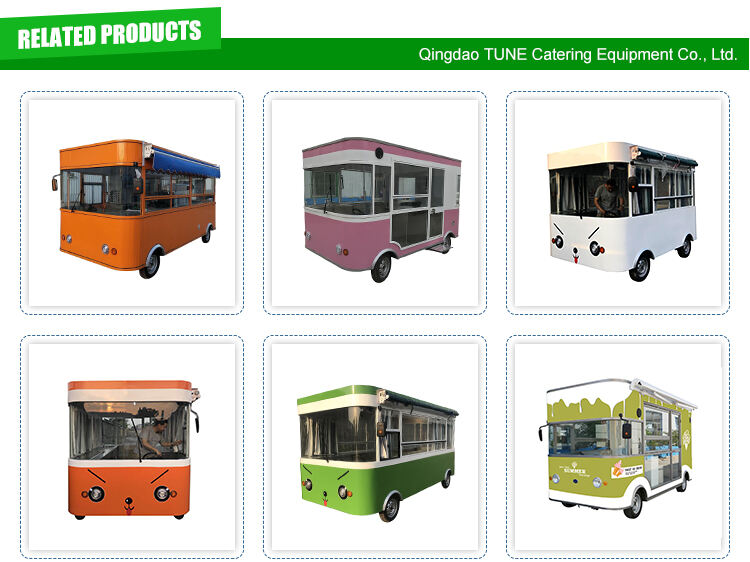 TUNE Modern Design Mobile Shop Four Wheel Electric Food Truck Shaved Ice Cart factory