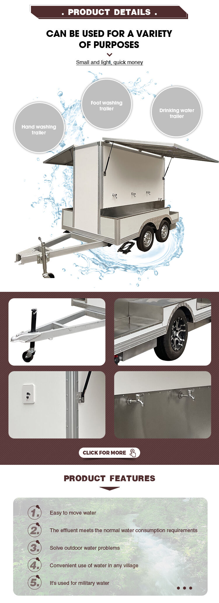 TUNE  Drinking Water Vehicle Commercial Mobile water Cart Trailer With Drinking Water Function supplier