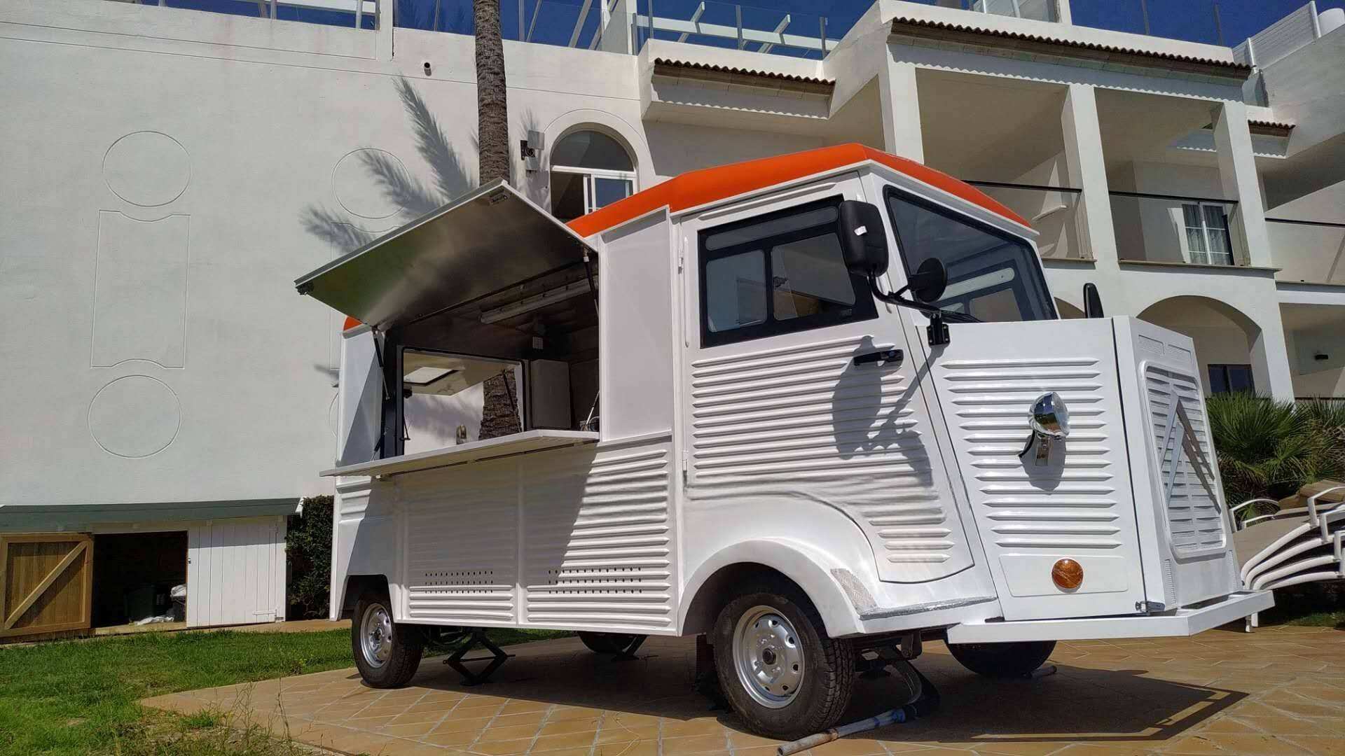 Street Food Coffee Truck Citroen HY  Vans White Bar Catering Trailer for Sale with Free Logo LED Signage Fully Kitchen Equipment supplier