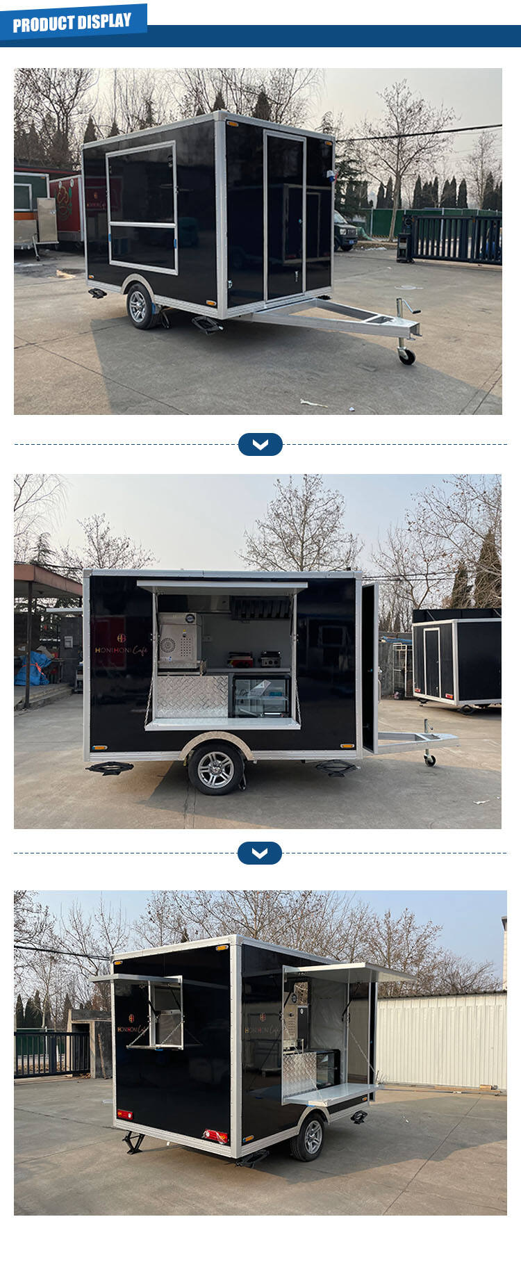10FT Black Food Vending Trailer Mobile Kitchen Truck For USA manufacture