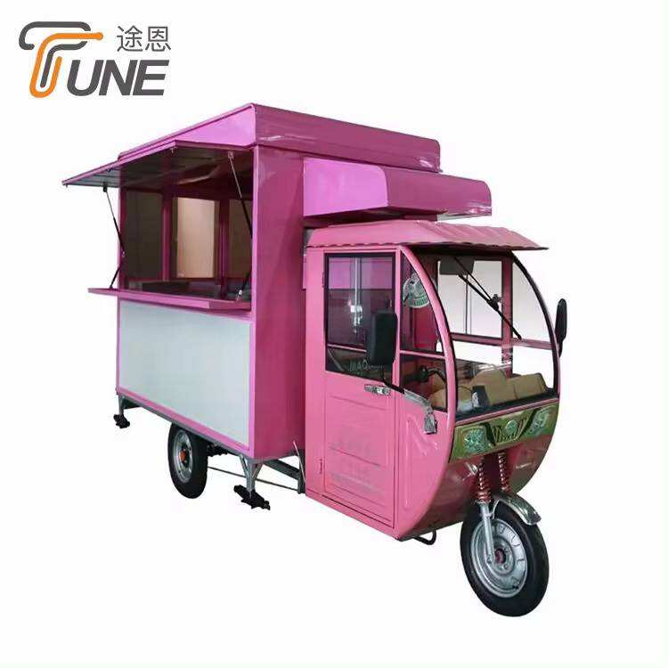 TUNE Mobile Food Cart Refrigerator Trailer with Frozen Yogurt Machine China Factory