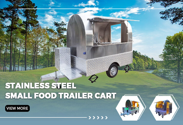 Customized Available Coffee Cart Airstream Food Trailer Modern Mobile Food Cart Street stainless steel food truck For Sale details