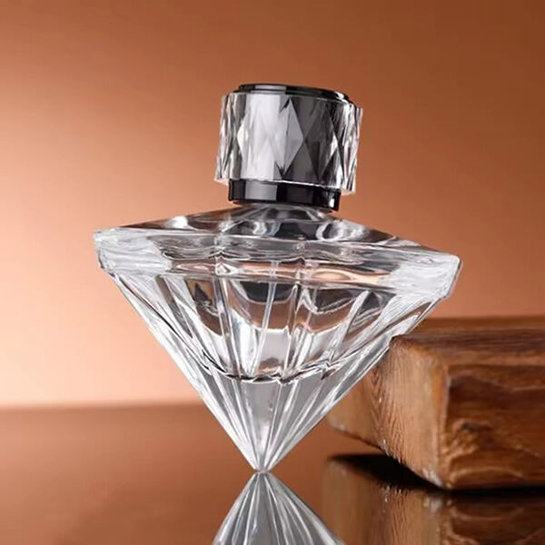 The sophistication of a diamond shaped perfume bottle