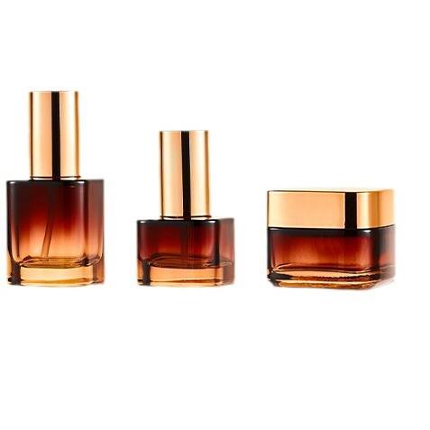Hydrating lotion set glass bottle