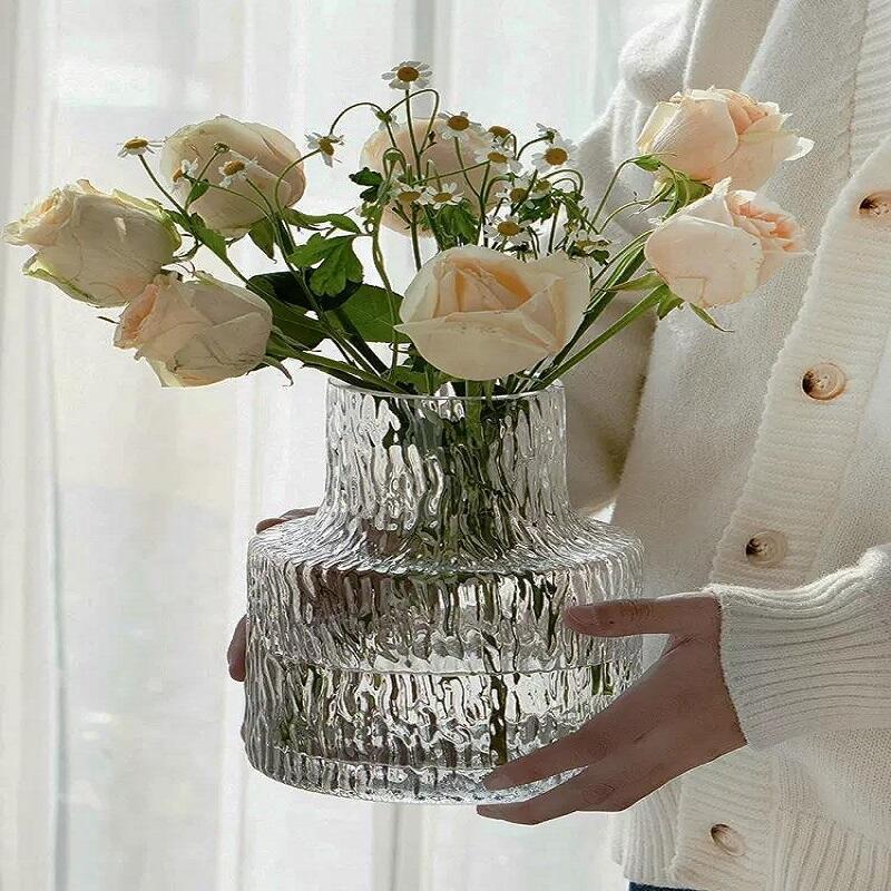 Large Glacier Cut Glass Vase