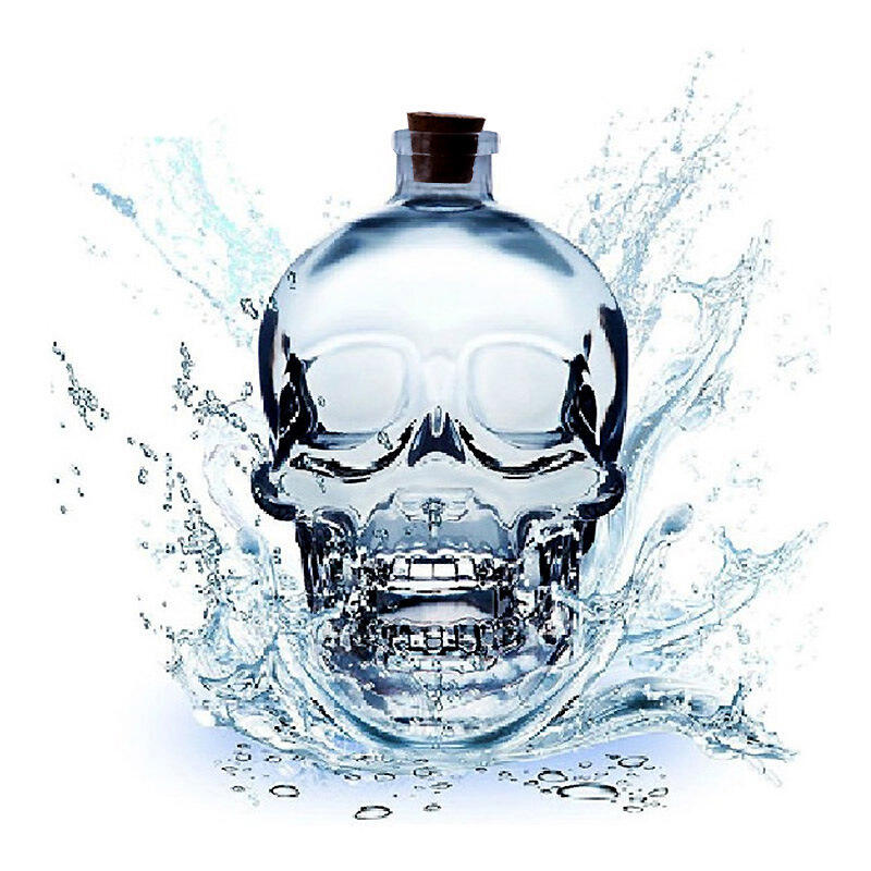 Skull clear glass bottle