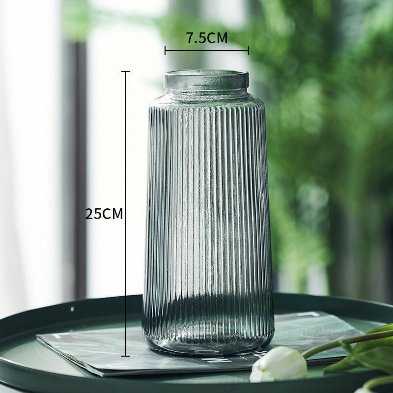 Vertical Striped Glass Vase