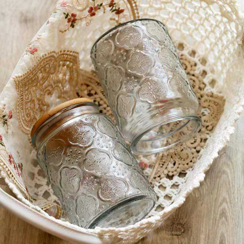 Transparent Relief Storage Jar