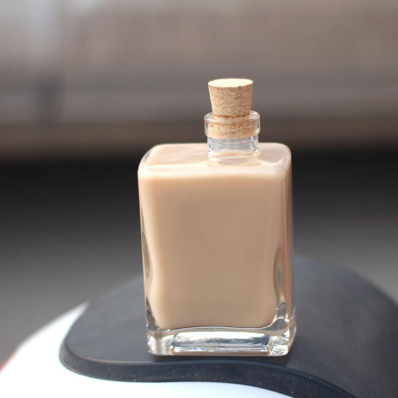 Glass bottle with crok