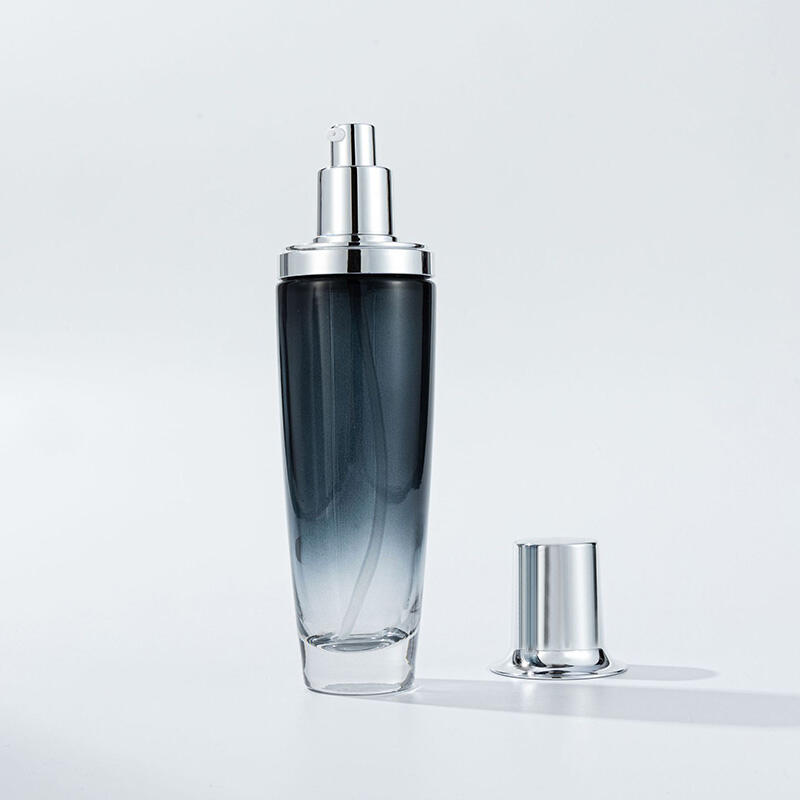 Gradient black cosmetic set bottle
