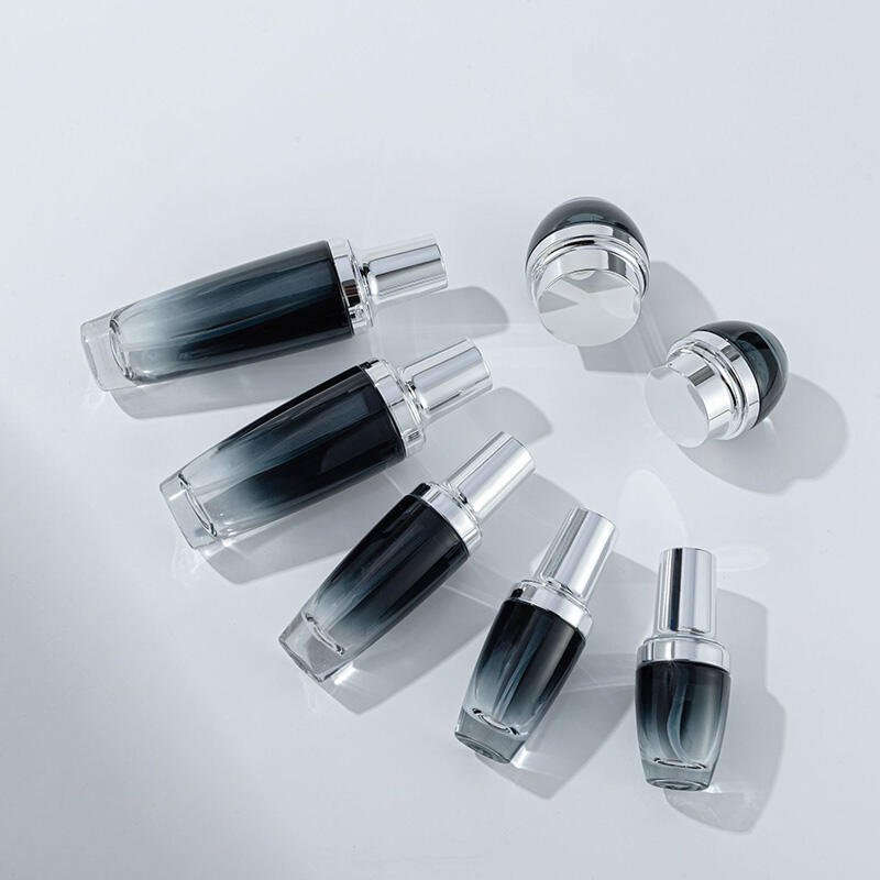 Gradient black cosmetic set bottle