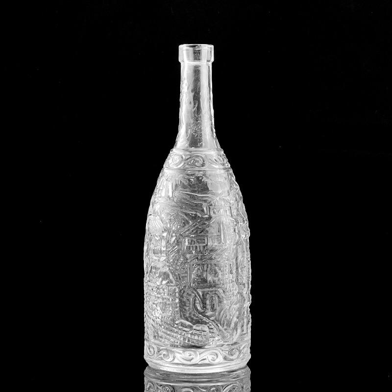 800ml embossed vodka bottle