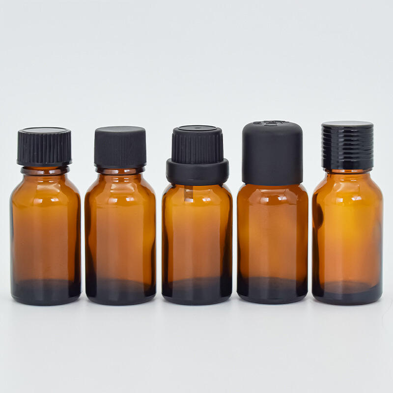 Amber dropper glass bottle