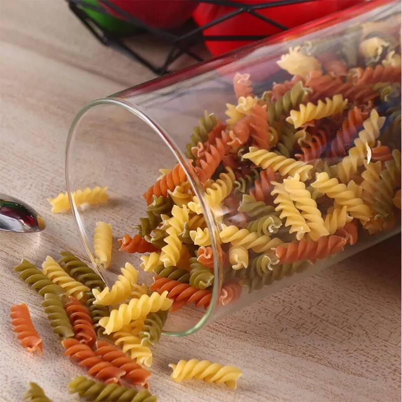 Round Borosilicate JarKitchen Storage Tools Containers Jar Vial Honey Spices Glass Food Storage Containers Jar With Bamboo Lid