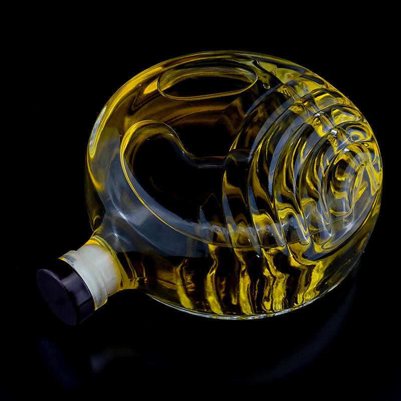 500ml flat round whisky glass bottle