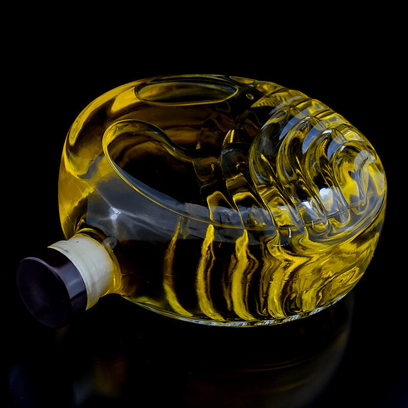 500ml flat round whisky glass bottle