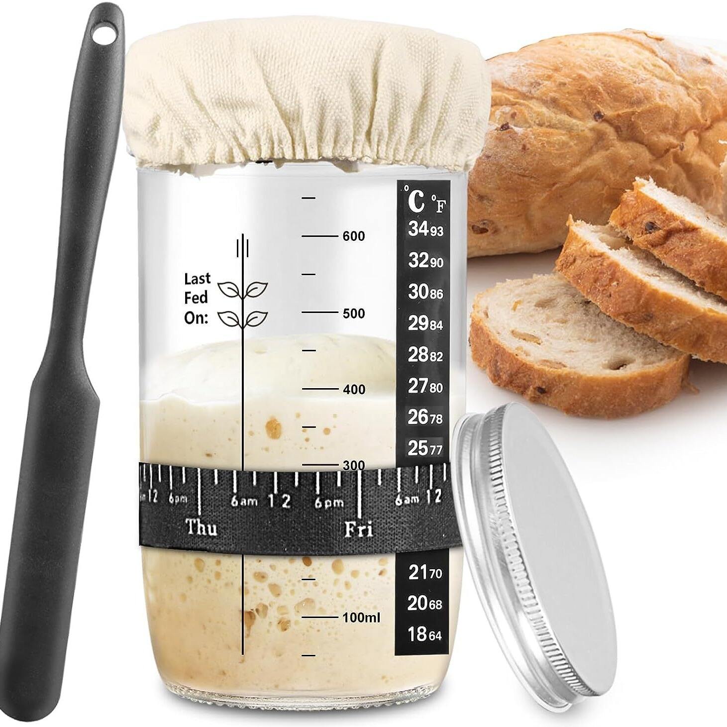Sourdough starter jar