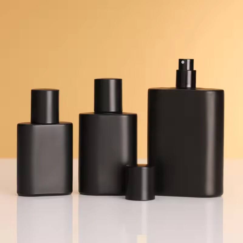 Matte Black Square Glass Perfume Bottle supplier
