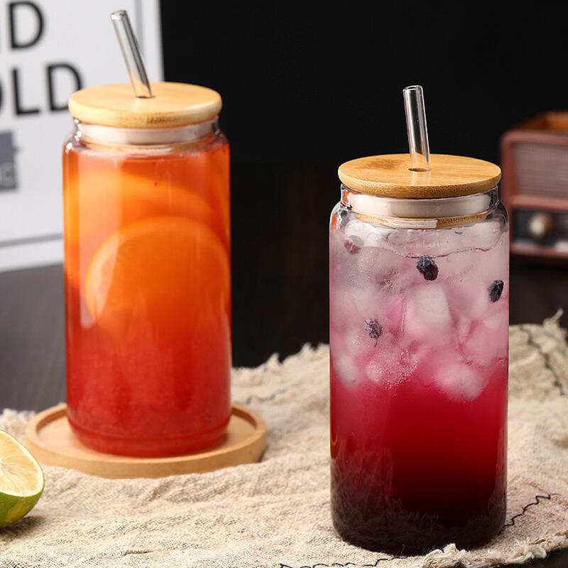 Straw glass bottle