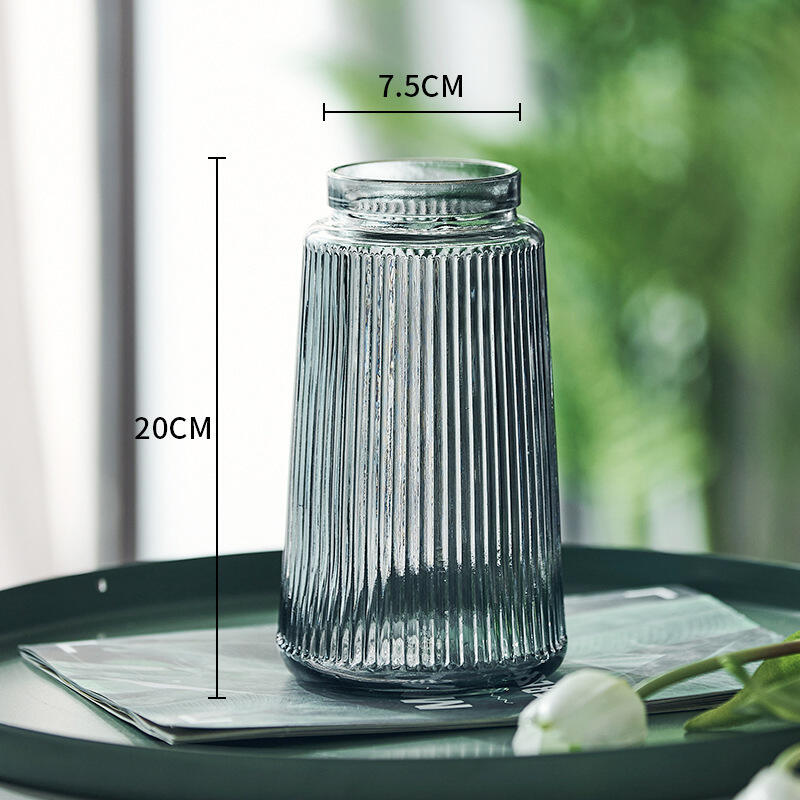 Vertical Striped Glass Vase