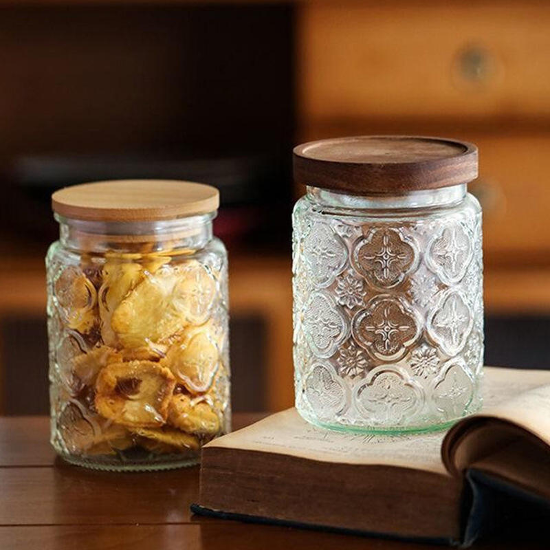 Transparent Relief Storage Jar