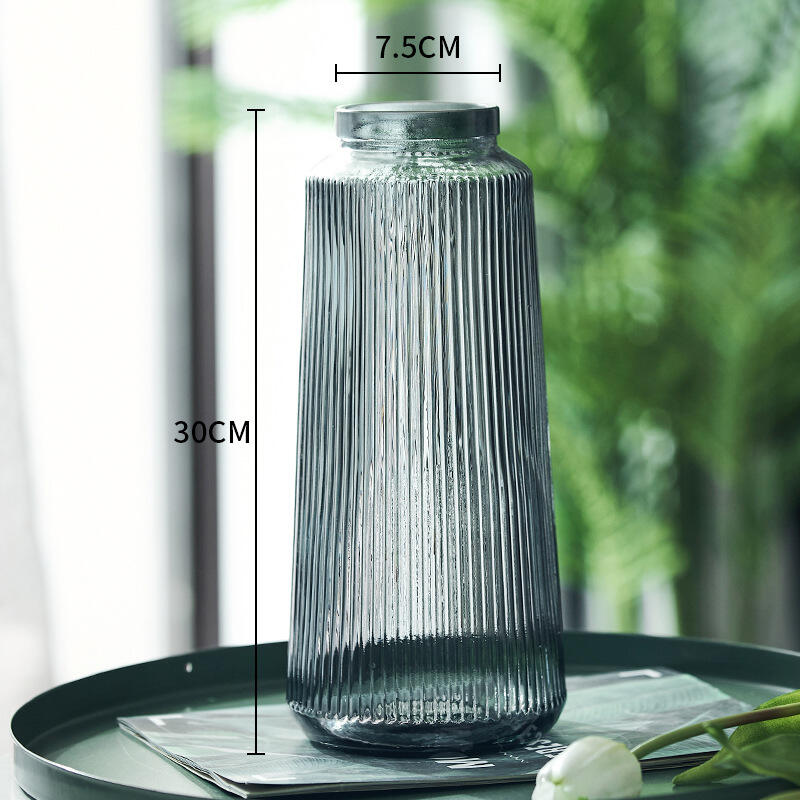 Vertical Striped Glass Vase