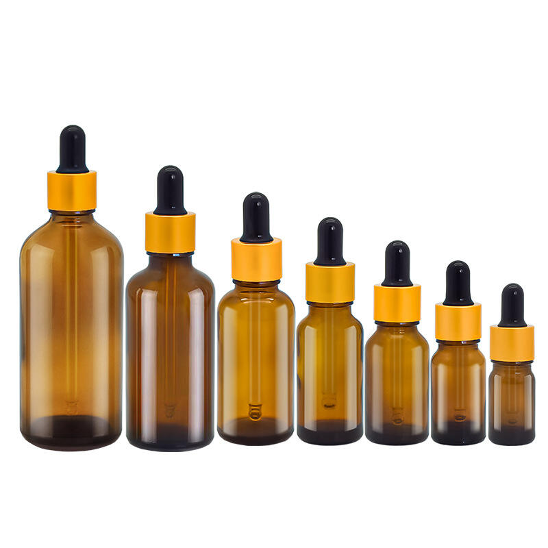Amber dropper glass bottle