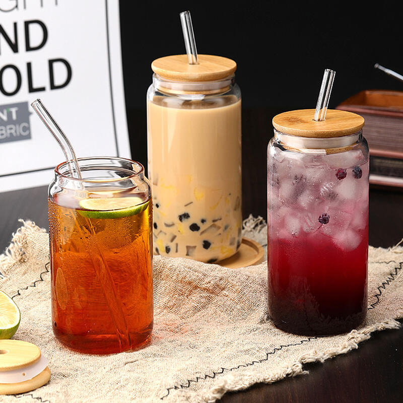 Straw glass bottle